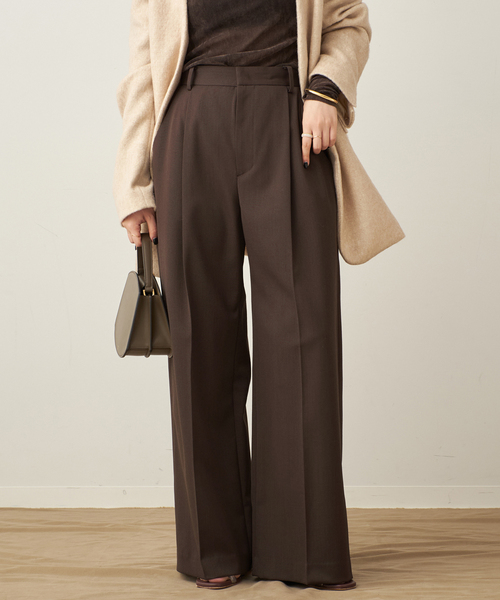 plage（プラージュ）の「One Tuck Straight Wide パンツ（スラックス・レディース・ベージュ/ブラウン・34/36/38）」の19枚目の写真