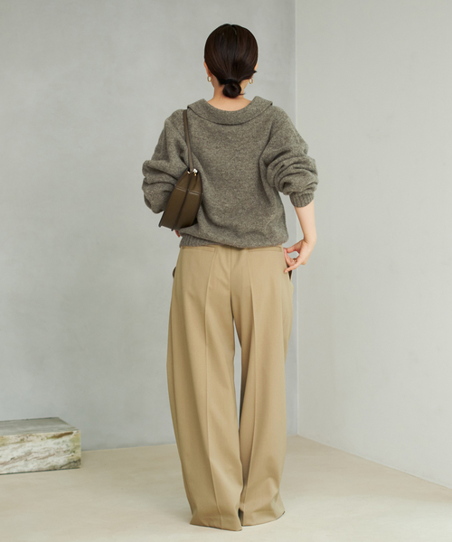 plage（プラージュ）の「One Tuck Straight Wide パンツ（スラックス・レディース・ベージュ/ブラウン・34/36/38）」の21枚目の写真