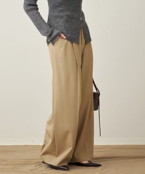plage（プラージュ）の「One Tuck Straight Wide パンツ（スラックス・レディース・ベージュ/ブラウン・34/36/38）」の12枚目の写真