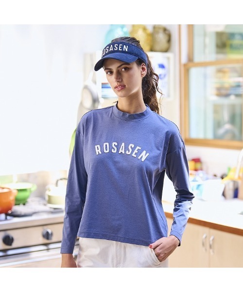 セール】【Rosasen/GOLF】ソロナ 天竺 長袖モックネック（Tシャツ