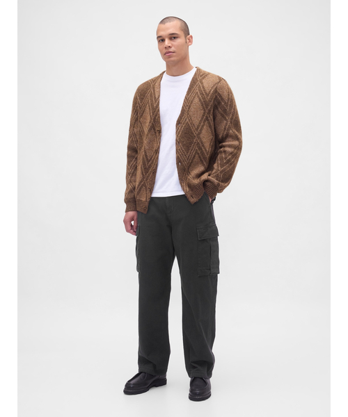 GAP(ギャップ)の「ブラッシュド アーガイルカーディガン(カーディガン/ボレロ・メンズ・ブラウン・XL/L/M/S/XS)」の3枚目の写真