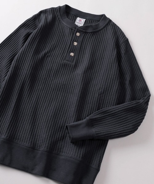 JEMORGAN(ジェーイーモーガン)の「【87】【JEMORGAN/ジェーイーモーガン】ビッグワッフル ヘンリーネック スウェット(スウェット・メンズ・チャコールグレー/アッシュグレー/ブラック/グレー/ネイビー/ブラウン/オフホワイト・S/M/L/XL)」の7枚目の写真