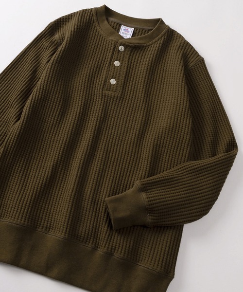 JEMORGAN(ジェーイーモーガン)の「【87】【JEMORGAN/ジェーイーモーガン】ビッグワッフル ヘンリーネック スウェット(スウェット・メンズ・チャコールグレー/アッシュグレー/ブラック/グレー/ネイビー/ブラウン/オフホワイト・S/M/L/XL)」の6枚目の写真