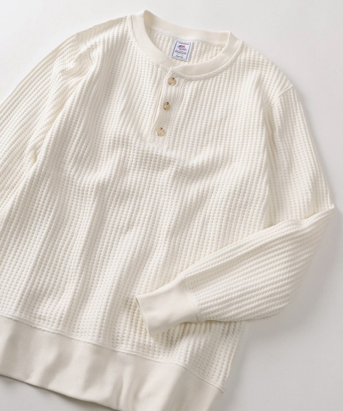 JEMORGAN(ジェーイーモーガン)の「【87】【JEMORGAN/ジェーイーモーガン】ビッグワッフル ヘンリーネック スウェット(スウェット・メンズ・チャコールグレー/アッシュグレー/ブラック/グレー/ネイビー/ブラウン/オフホワイト・S/M/L/XL)」の1枚目の写真