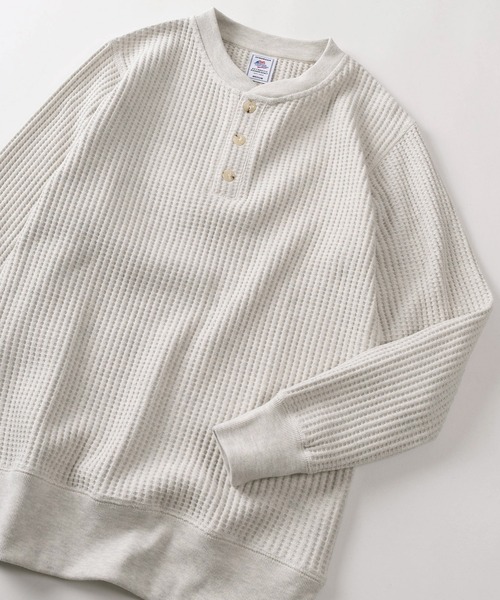 JEMORGAN(ジェーイーモーガン)の「【87】【JEMORGAN/ジェーイーモーガン】ビッグワッフル ヘンリーネック スウェット(スウェット・メンズ・チャコールグレー/アッシュグレー/ブラック/グレー/ネイビー/ブラウン/オフホワイト・S/M/L/XL)」の4枚目の写真