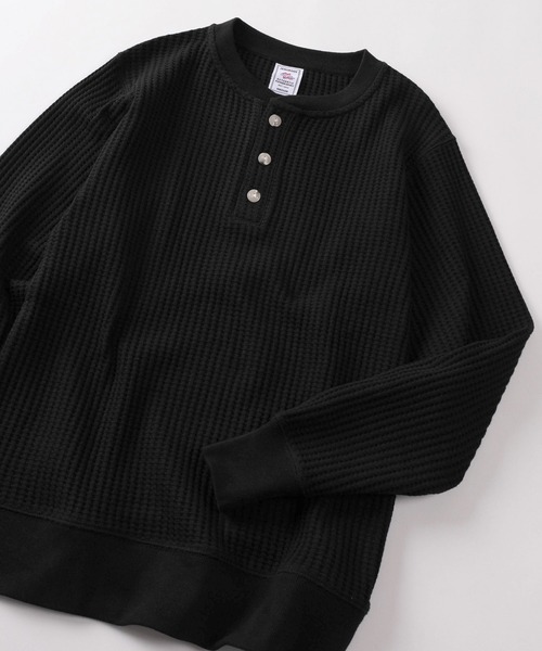 JEMORGAN(ジェーイーモーガン)の「【87】【JEMORGAN/ジェーイーモーガン】ビッグワッフル ヘンリーネック スウェット(スウェット・メンズ・チャコールグレー/アッシュグレー/ブラック/グレー/ネイビー/ブラウン/オフホワイト・S/M/L/XL)」の2枚目の写真