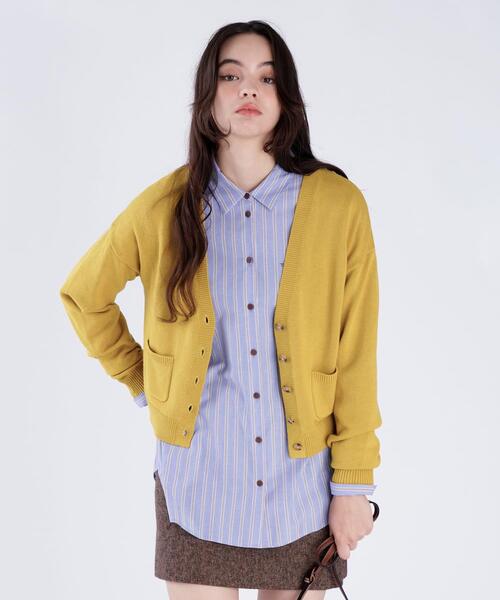 セール】コットン Vネック ニット カーディガン（カーディガン/ボレロ