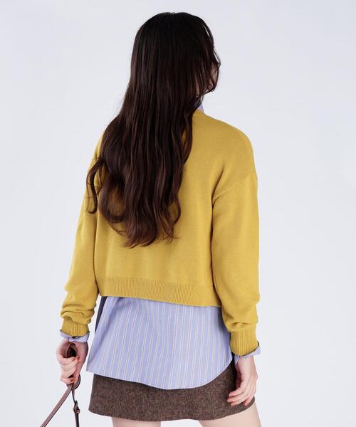 To b. by agnes b.(トゥービーバイアニエスベー)の「コットン Vネック ニット カーディガン(カーディガン/ボレロ・レディース・イエロー系その他・FREE)」の8枚目の写真