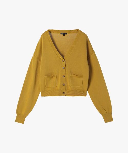 To b. by agnes b.(トゥービーバイアニエスベー)の「コットン Vネック ニット カーディガン(カーディガン/ボレロ・レディース・イエロー系その他・FREE)」の2枚目の写真