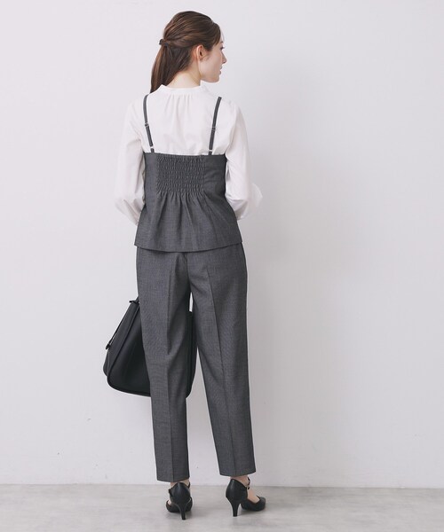 index（インデックス）の「ウールライクストレッチキャミビスチェ/セットアップ対応【洗濯機OK】（タンクトップ・レディース・ブラック/ベージュ/グレー・36/38/40）」の8枚目の写真