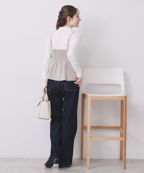 index（インデックス）の「ウールライクストレッチキャミビスチェ/セットアップ対応【洗濯機OK】（タンクトップ・レディース・ブラック/ベージュ/グレー・36/38/40）」の13枚目の写真