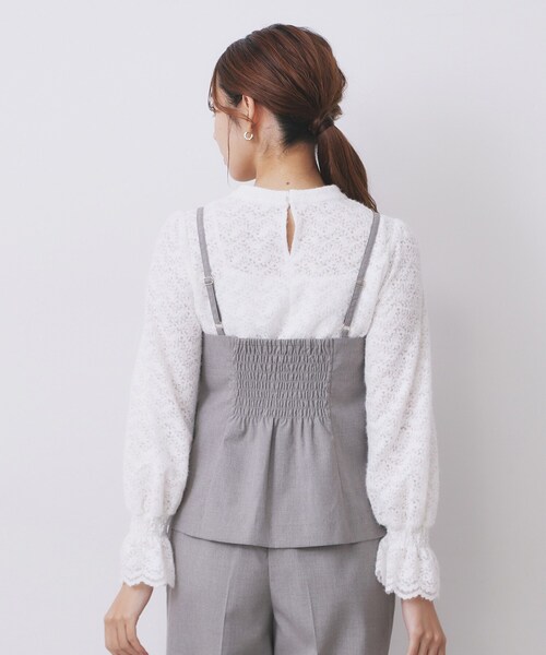 index（インデックス）の「ウールライクストレッチキャミビスチェ/セットアップ対応【洗濯機OK】（タンクトップ・レディース・ブラック/ベージュ/グレー・36/38/40）」の19枚目の写真