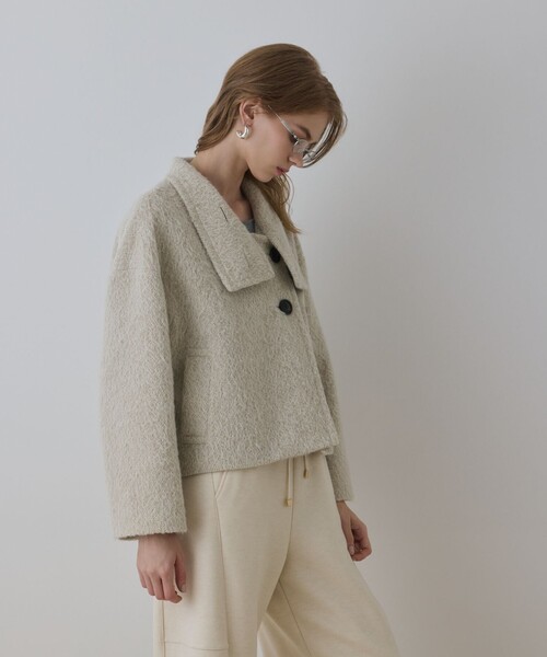 Diagram(ダイアグラム)の「アルパカシャギージャケット(その他アウター・レディース・ベージュ/グレー・38/36)」の6枚目の写真