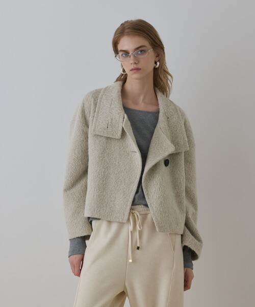 Diagram(ダイアグラム)の「アルパカシャギージャケット(その他アウター・レディース・ベージュ/グレー・38/36)」の7枚目の写真