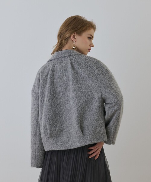 新品未使用 Theory アルパカ混 ノーカラージャケット 2 イタリア製生地 アルパカシャギージャケット（その他アウター）｜Diagram