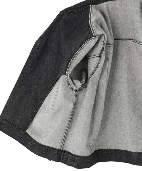 Toironier（トワロニエ）の「Toironier/トワロニエ/Denim Trucker Jacket（デニムジャケット・メンズ・その他4/ブラック・2/1）」の3枚目の写真