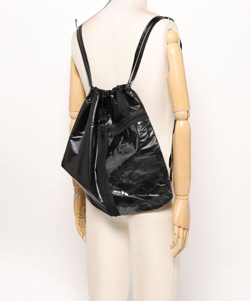 VIBGYOR（ヴィブジョー）の「FReePLACe/クリアポケット  ナップサック X12634（バックパック/リュック・レディース・シルバー/ブラック・FREE）」の6枚目の写真