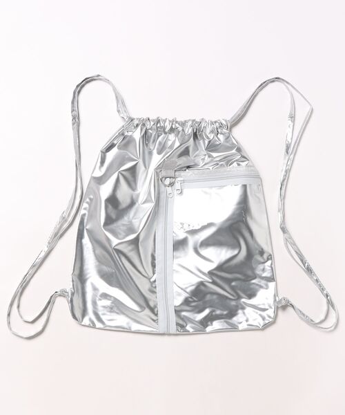 VIBGYOR（ヴィブジョー）の「FReePLACe/クリアポケット  ナップサック X12634（バックパック/リュック・レディース・シルバー/ブラック・FREE）」の8枚目の写真