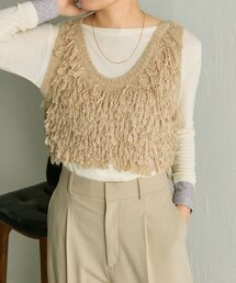 ear PAPILLONNER（イアパピヨネ）の「フリンジベスト【SUM1 STYLE】（ニット/セーター）」