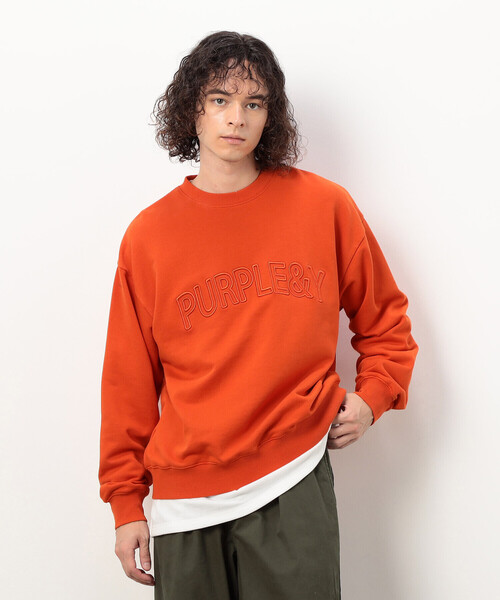 Purple&Yellow(パープルアンドイエロー)の「立体刺繍 裏毛プルオーバー(Tシャツ/カットソー・メンズ・ブラック/グレー/オレンジ・MEDIUM/SMALL/LARGE)」の1枚目の写真