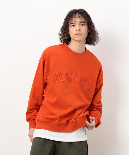 Purple&Yellow(パープルアンドイエロー)の「立体刺繍 裏毛プルオーバー(Tシャツ/カットソー・メンズ・ブラック/グレー/オレンジ・MEDIUM/SMALL/LARGE)」の14枚目の写真