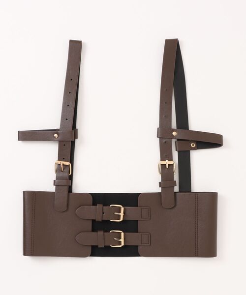 カヤ(カヤ)の「【カヤ】たすき帯ベルト(ベルト・レディース・ブラック/ブラウン・FREE)」の2枚目の写真