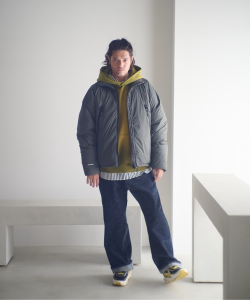 ADAMPATEK/aged green damage pullover hoodie/エイジング加工ダメージ