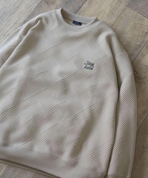 ITEMS URBANRESEARCH（アイテムズ アーバンリサーチ）の「刺繍ジャカードロングスリーブカットソー（スウェット・メンズ・ベージュ系その他/ブラウン/ホワイト/ブラック/ベージュ/グリーン系その他・LARGE/MEDIUM）」の4枚目の写真