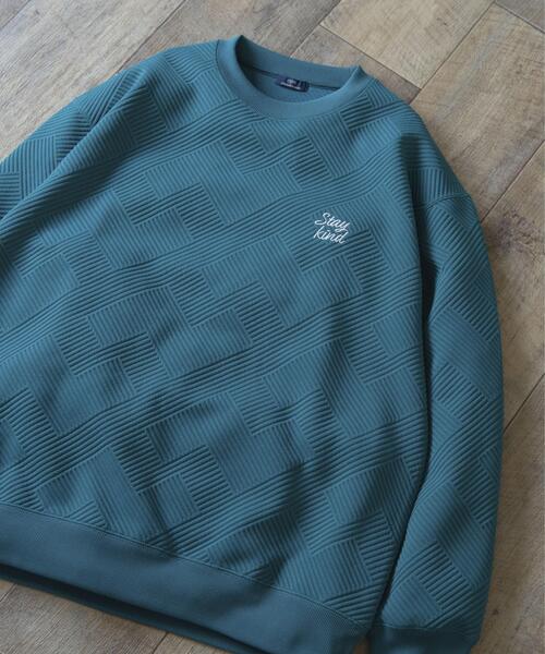 セール】刺繍ジャカードロングスリーブカットソー（スウェット