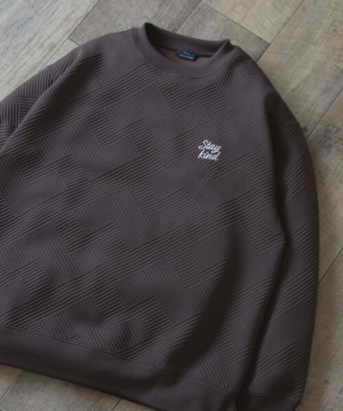 ITEMS URBANRESEARCH（アイテムズ アーバンリサーチ）の「刺繍ジャカードロングスリーブカットソー（スウェット・メンズ・ベージュ系その他/ブラウン/ホワイト/ブラック/ベージュ/グリーン系その他・LARGE/MEDIUM）」の3枚目の写真