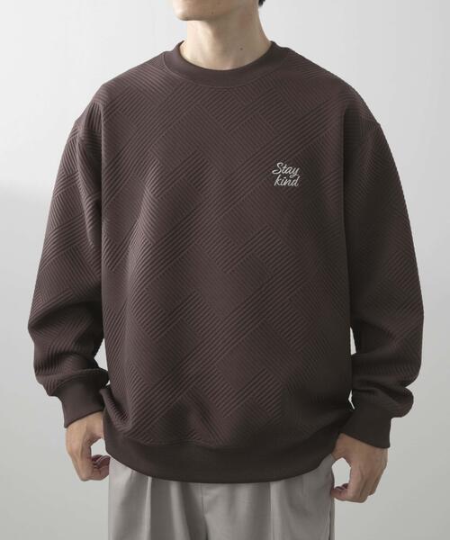 ITEMS URBANRESEARCH（アイテムズ アーバンリサーチ）の「刺繍ジャカードロングスリーブカットソー（スウェット・メンズ・ベージュ系その他/ブラウン/ホワイト/ブラック/ベージュ/グリーン系その他・LARGE/MEDIUM）」の7枚目の写真