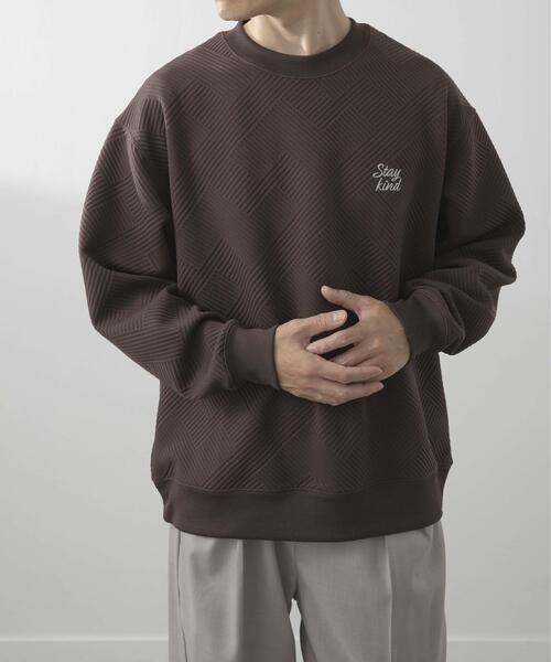 ITEMS URBANRESEARCH（アイテムズ アーバンリサーチ）の「刺繍ジャカードロングスリーブカットソー（スウェット・メンズ・ベージュ系その他/ブラウン/ホワイト/ブラック/ベージュ/グリーン系その他・LARGE/MEDIUM）」の8枚目の写真