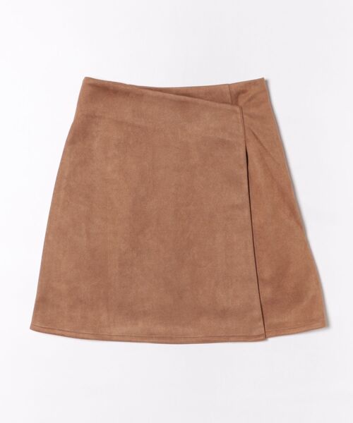 STYLEBLOCK(スタイルブロック)の「フェイクスウェードラップミニスカート(スカート・レディース・キャメル/ブラウン・M)」の4枚目の写真