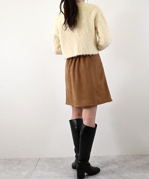 STYLEBLOCK(スタイルブロック)の「フェイクスウェードラップミニスカート(スカート・レディース・キャメル/ブラウン・M)」の5枚目の写真