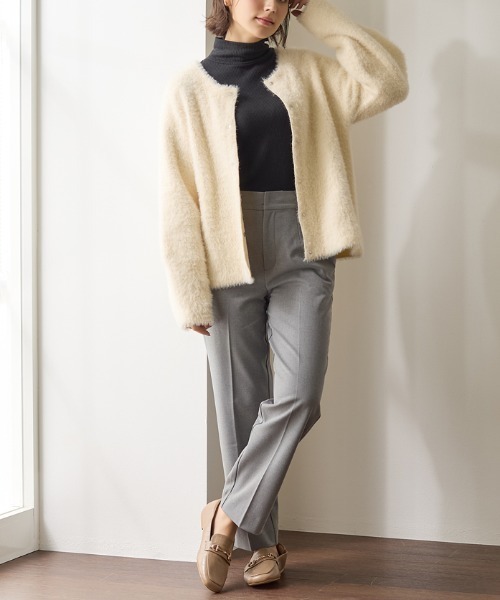 Tuche(トゥシェ)の「Tuche/トゥシェ ストレートパンツ 裏起毛 ストレッチ(その他パンツ・レディース・ダークネイビー/チャコールグレー/グレー系その他/ブラック・LARGE/MEDIUM)」の4枚目の写真