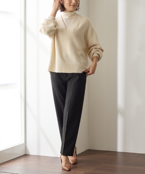 Tuche(トゥシェ)の「Tuche/トゥシェ ストレートパンツ 裏起毛 ストレッチ(その他パンツ・レディース・ダークネイビー/チャコールグレー/グレー系その他/ブラック・LARGE/MEDIUM)」の5枚目の写真