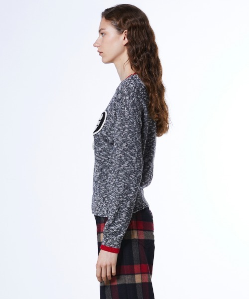 セール】スラブヤーンロゴワッペンニット（ニット/セーター）｜DOUBLE