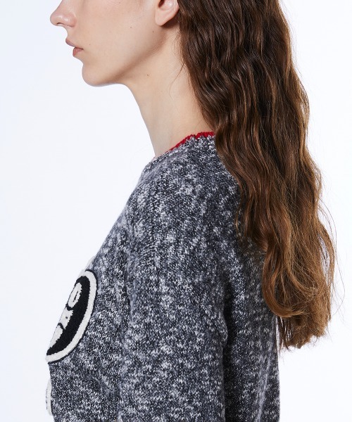 セール】スラブヤーンロゴワッペンニット（ニット/セーター）｜DOUBLE