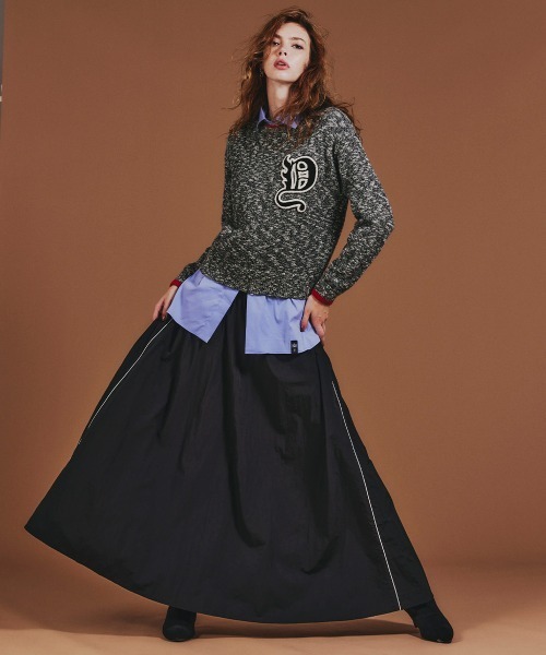 セール】スラブヤーンロゴワッペンニット（ニット/セーター）｜DOUBLE