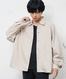 【MinoriTY】とろみ素材ドルマンシルエットビッグシャツジャケット オーバーサイズ ルーズフィット メンズ 秋服
