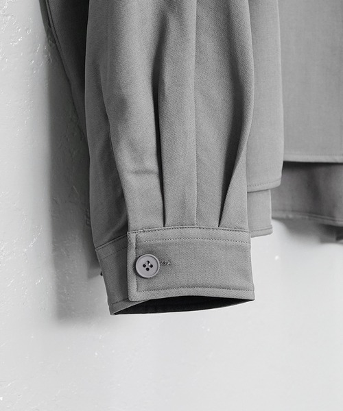 MinoriTY（マイノリティ）の「【MinoriTY】とろみ素材ドルマンシルエットビッグシャツジャケット オーバーサイズ ルーズフィット メンズ 秋服（シャツ/ブラウス・メンズ・ブラック/チャコール/ベージュ・S/M/L）」の20枚目の写真