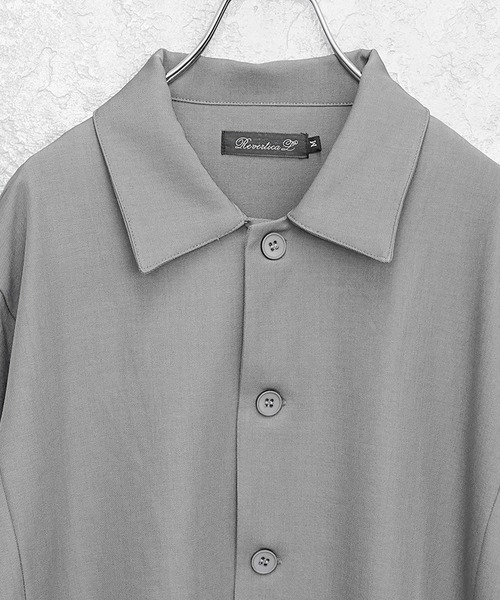 MinoriTY（マイノリティ）の「【MinoriTY】とろみ素材ドルマンシルエットビッグシャツジャケット オーバーサイズ ルーズフィット メンズ 秋服（シャツ/ブラウス・メンズ・ブラック/チャコール/ベージュ・S/M/L）」の19枚目の写真