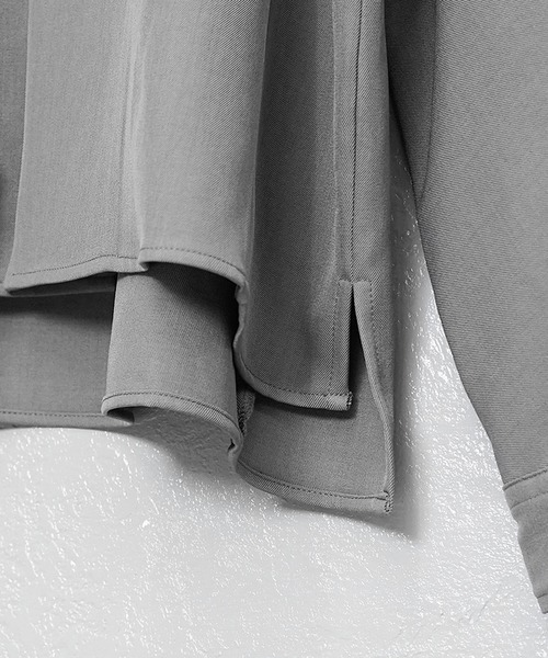 MinoriTY（マイノリティ）の「【MinoriTY】とろみ素材ドルマンシルエットビッグシャツジャケット オーバーサイズ ルーズフィット メンズ 秋服（シャツ/ブラウス・メンズ・ブラック/チャコール/ベージュ・S/M/L）」の21枚目の写真