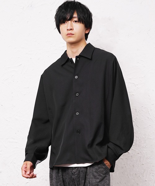 MinoriTY】とろみ素材ドルマンシルエットビッグシャツジャケット