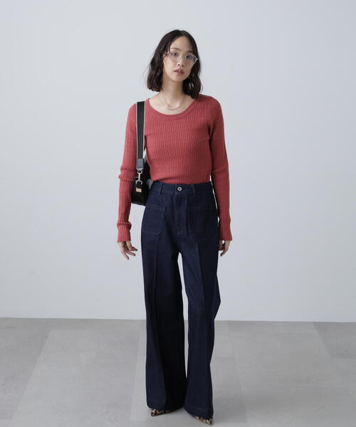 FREE'S MART（フリーズマート）の「◆〈洗える〉マシンウォッシャブルケーブルニット（ニット/セーター・レディース・グレー/ホワイト/ピンク/ネイビー・FREE）」の7枚目の写真