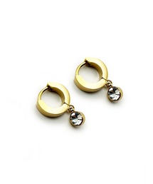 KISHOKACHI 希少価値 ドロップストーンデザインクリッカーステンレスピアス