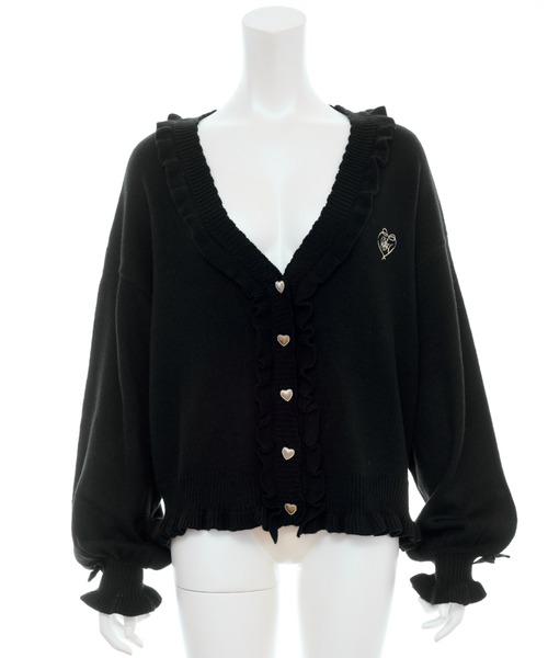 Secret Honey（シークレットハニー）の「ワンポイント刺繍Vカーディガン（ニット/セーター・レディース・ピンク/レッド/オフホワイト/ブラック・FREE）」の16枚目の写真