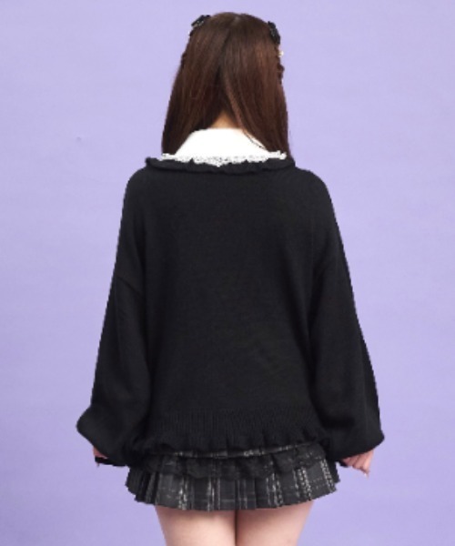 Secret Honey（シークレットハニー）の「ワンポイント刺繍Vカーディガン（ニット/セーター・レディース・ピンク/レッド/オフホワイト/ブラック・FREE）」の13枚目の写真