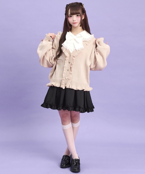 Secret Honey（シークレットハニー）の「ワンポイント刺繍Vカーディガン（ニット/セーター・レディース・ピンク/レッド/オフホワイト/ブラック・FREE）」の10枚目の写真