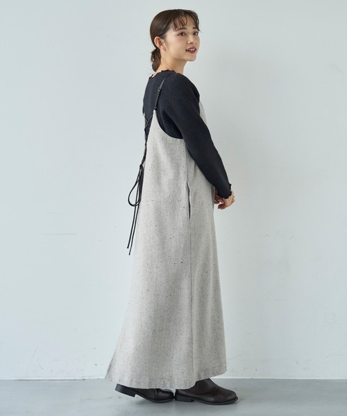 mil(ミル)の「ウールライクツイード バックリボン キャミワンピース【585104】(ワンピース・レディース・モカ/ライトグレー・FREE/XS/S)」の18枚目の写真